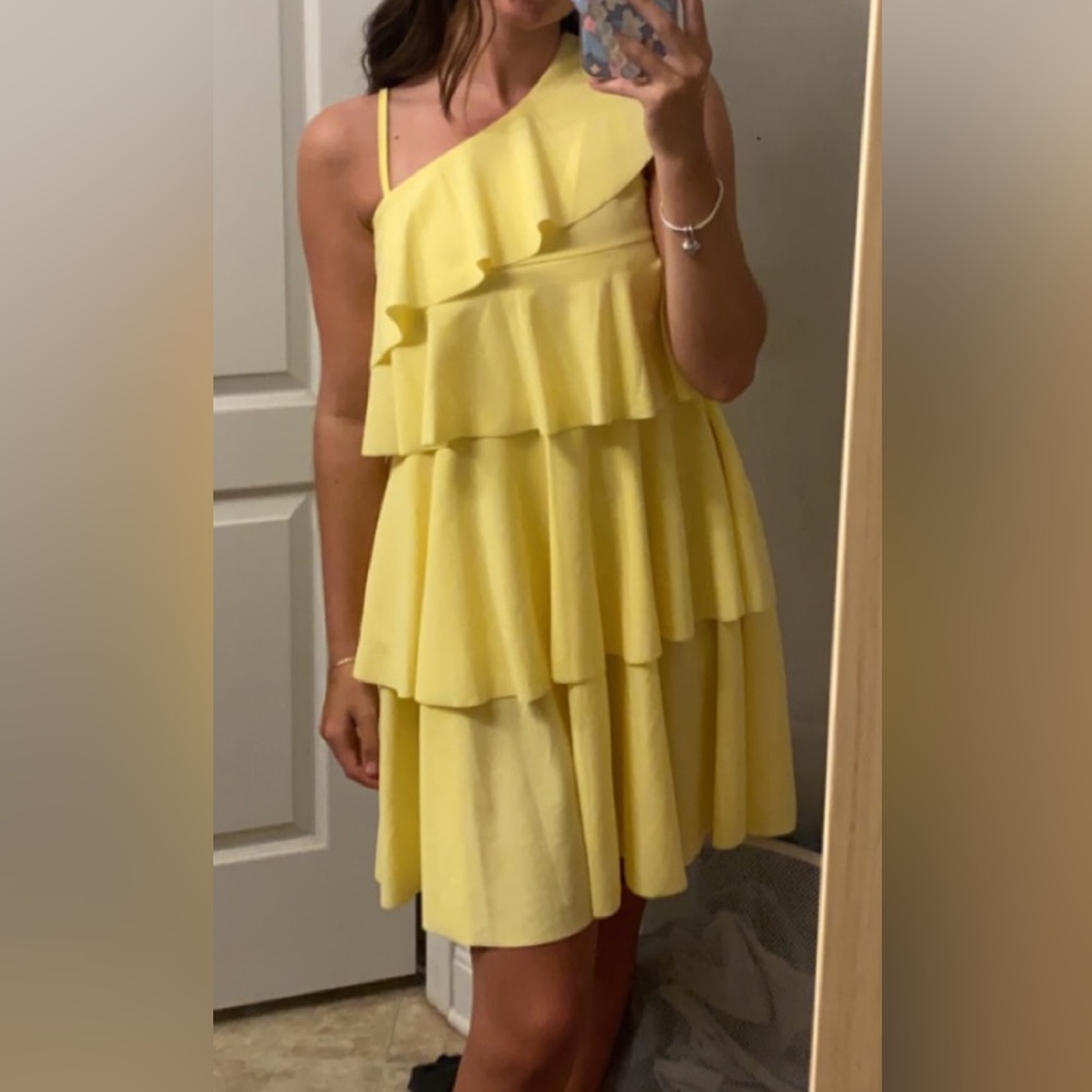 Yellow One Shoulder Dress